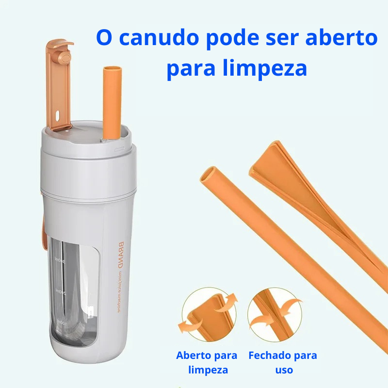 BottleJuice™ 2 em 1 - Mini liquidificador portátil + Copo - 350ml